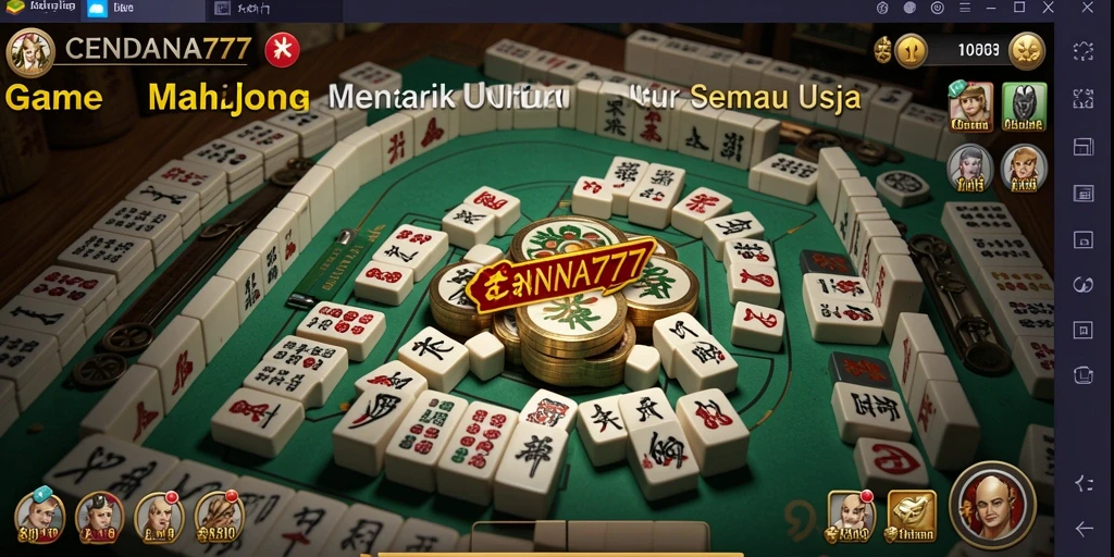 Screenshot gameplay CENDANA777 dengan ubin Mahjong yang colorful.