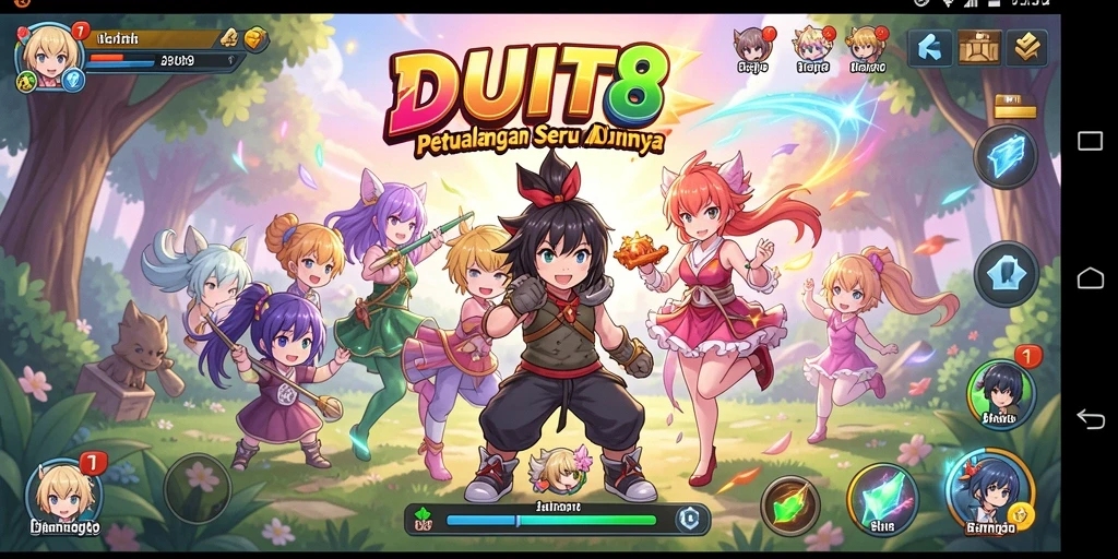 Tampilan gameplay seru dengan karakter Anime ikonik.