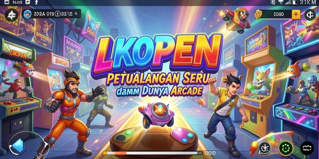 Tampilan gameplay seru di LKOPEN yang penuh warna.