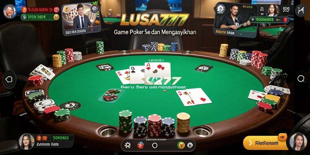 Screenshot dari gameplay Poker yang mendebarkan di LUSA777.