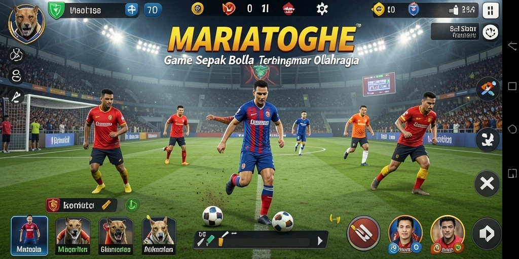 Tangkapan layar gameplay <strong>MARIATOGEL</strong> yang menampilkan aksi seru di lapangan.