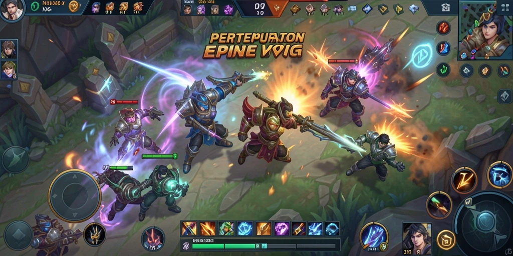 Tampilan gameplay epik N06 dalam arena MOBA.