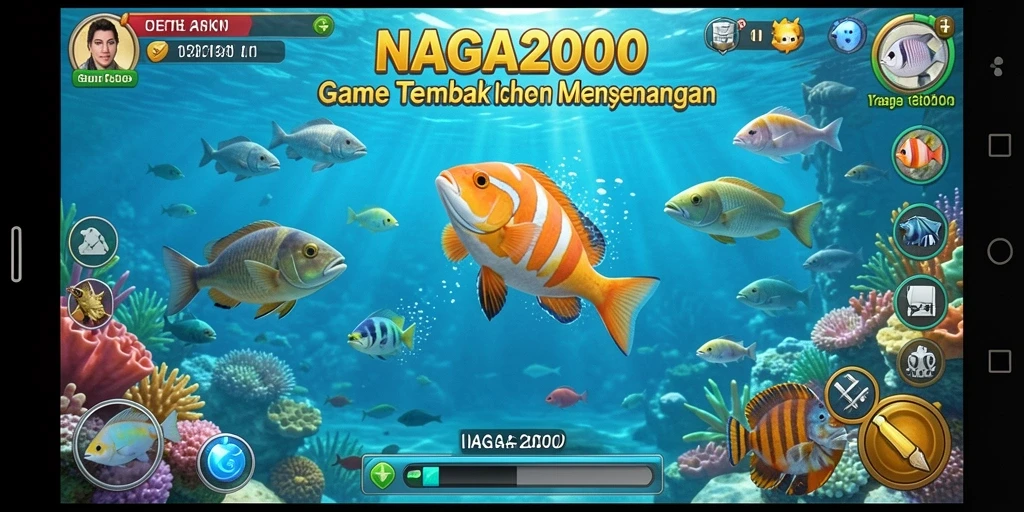 Tampilan screenshot NAGA2000 menampilkan gameplay seru Tembak Ikan.