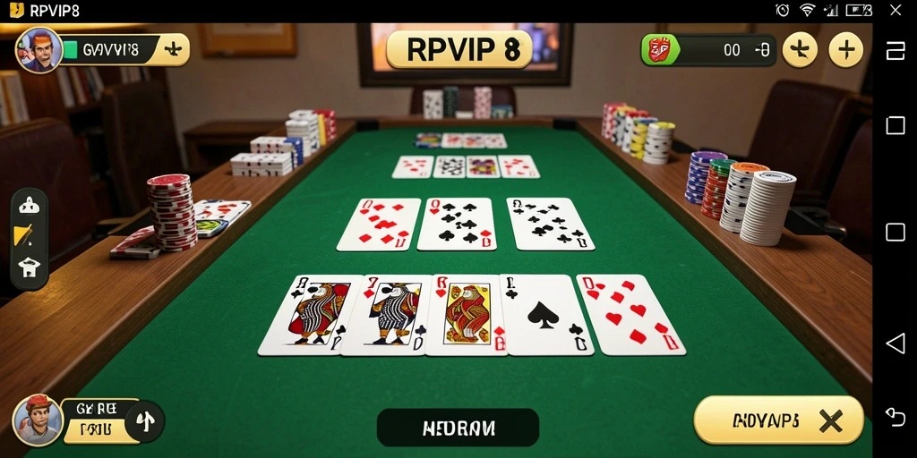 Screenshot gameplay RPVIP8 menampilkan serunya permainan Gaple.