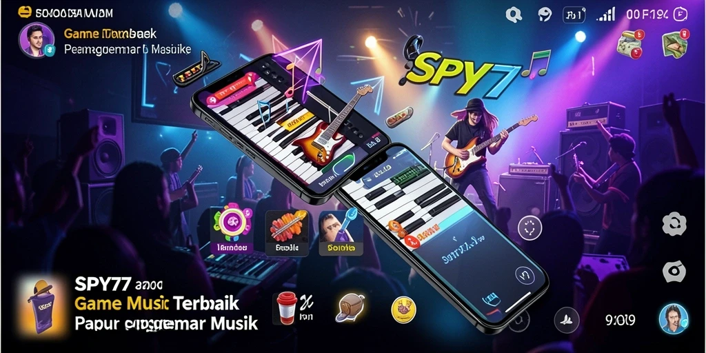 Screenshot utama SPY77 menunjukkan gameplay seru dengan berbagai pilihan lagu.