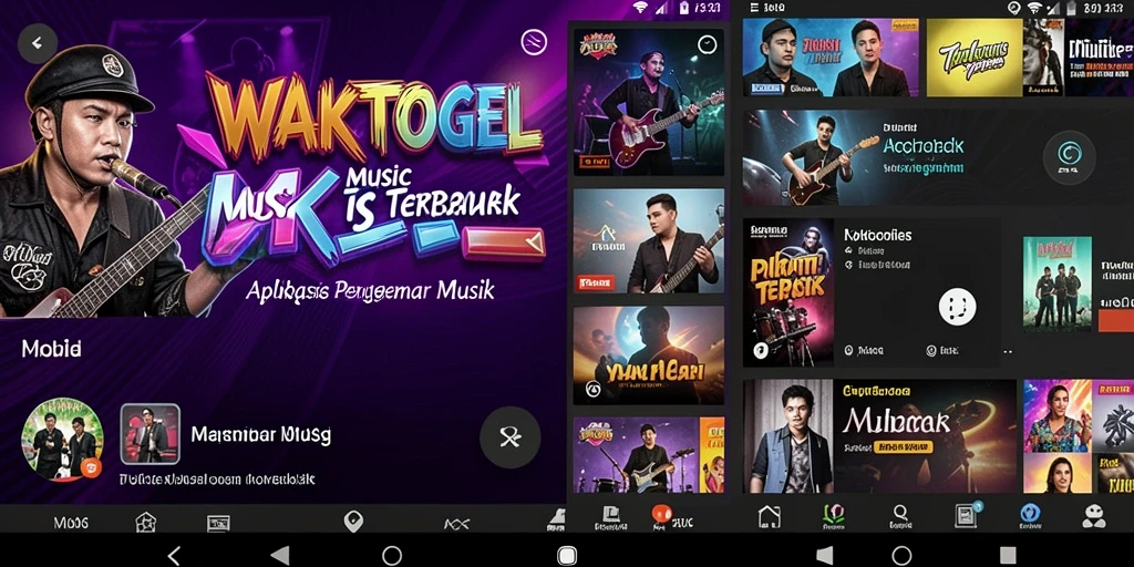 Screenshot WAKTOGEL menunjukkan pengguna menikmati musik favorit mereka.