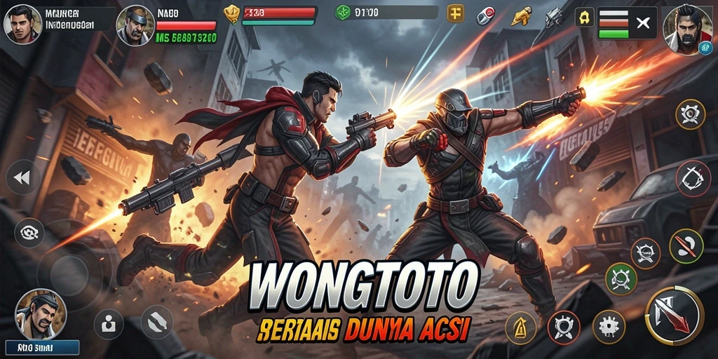 Menampilkan momen aksi seru dalam gameplay WONGTOTO.